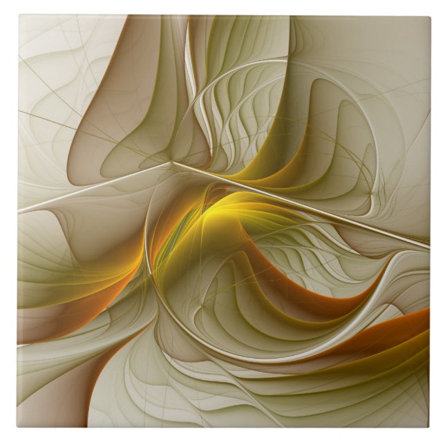 Colours of Precious Metals, Abstract Fractal Art Tile (Front)