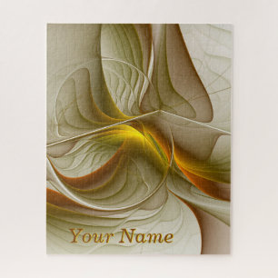 Colours of Precious Metals, Abstract Fractal Name Jigsaw Puzzle