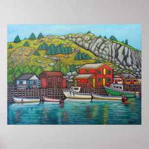 Colours of Quidi Vidi, Newfoundland by Lisa Lorenz Poster
