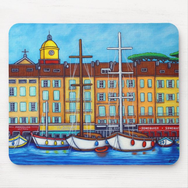Colours of Saint Tropez Mouse Pad by Lisa Lorenz (Front)