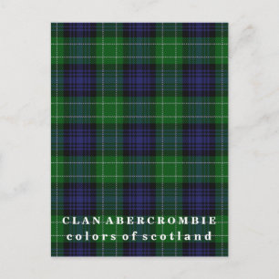 Colours of Scotland Clan Abercrombie Tartan Postcard