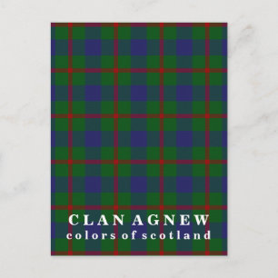 Colours of Scotland Clan Agnew Tartan Postcard
