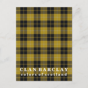 Colours of Scotland Clan Barclay Tartan Postcard