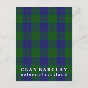 Colours of Scotland Clan Barclay Tartan Postcard