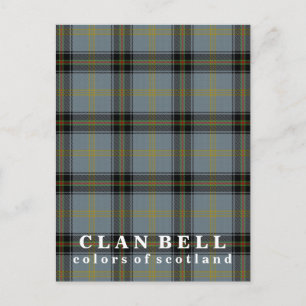 Colours of Scotland Clan Bell Tartan Postcard