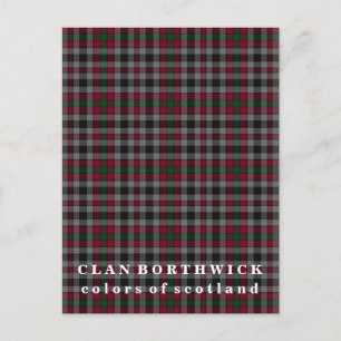 Colours of Scotland Clan Borthwick Tartan Postcard