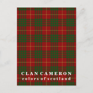Colours of Scotland Clan Cameron Tartan Postcard