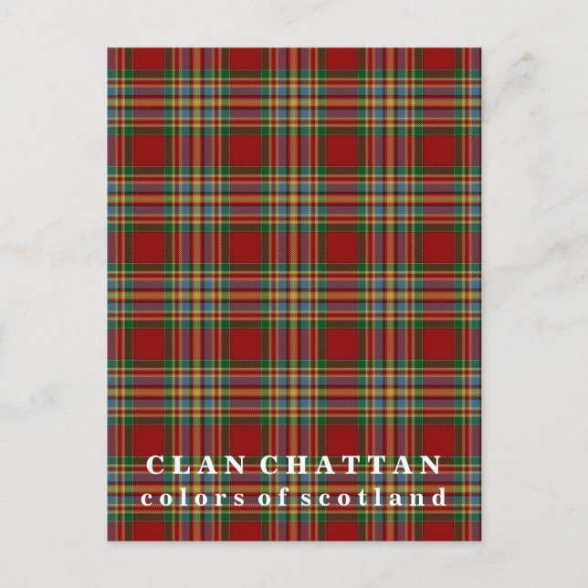 Colours of Scotland Clan Chattan Tartan Postcard (Front)