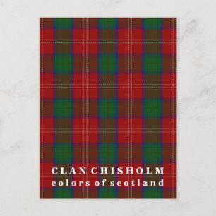 Colours of Scotland Clan Chisholm Tartan Postcard