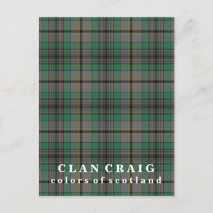 Colours of Scotland Clan Craig Tartan Postcard