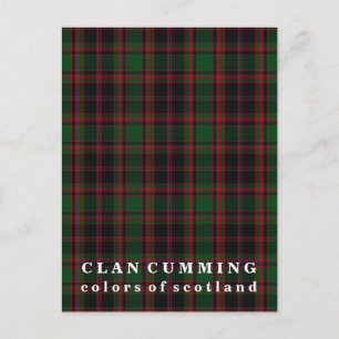 Colours of Scotland Clan Cumming Tartan Postcard