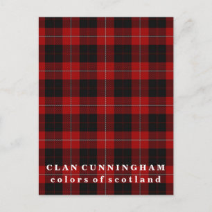 Colours of Scotland Clan Cunningham Tartan Postcard
