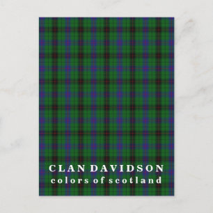 Colours of Scotland Clan Davidson Tartan Postcard