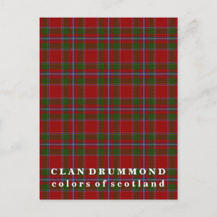 Colours of Scotland Clan Drummond Tartan Postcard
