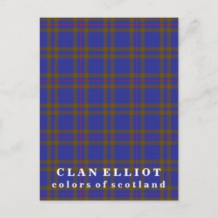 Colours of Scotland Clan Elliot Tartan Postcard