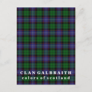 Colours of Scotland Clan Galbraith Tartan Postcard