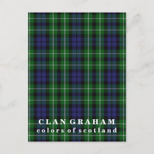 Colours of Scotland Clan Graham Tartan Postcard
