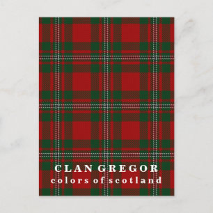 Colours of Scotland Clan Gregor Tartan Postcard