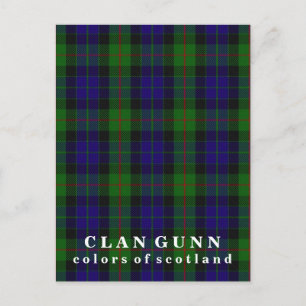 Colours of Scotland Clan Gunn Tartan Postcard