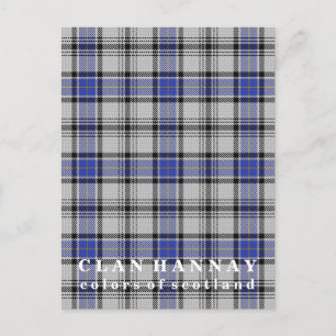 Colours of Scotland Clan Hannay Tartan Postcard