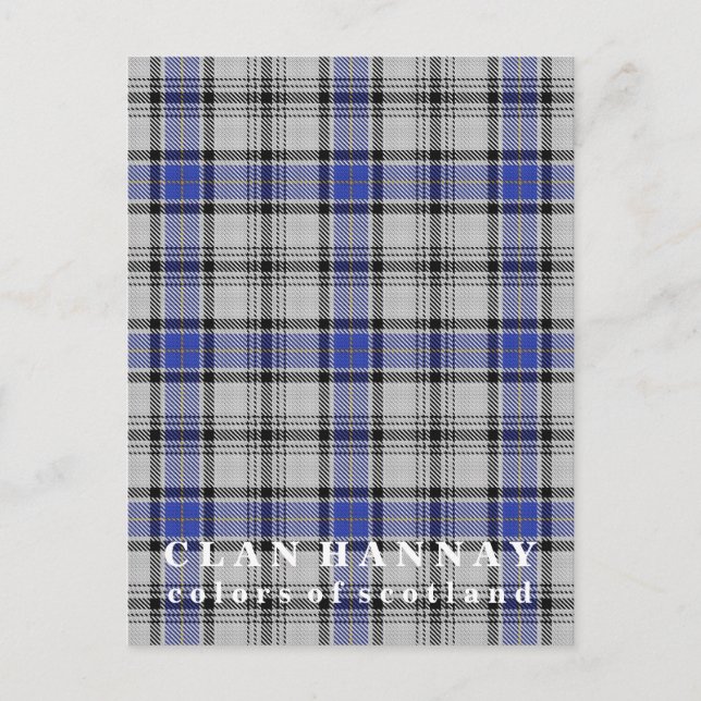 Colours of Scotland Clan Hannay Tartan Postcard (Front)