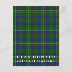 Colours of Scotland Clan Hunter Tartan Postcard
