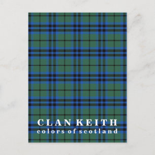 Colours of Scotland Clan Keith Tartan Postcard