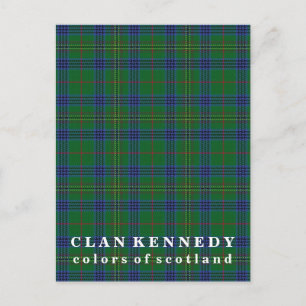 Colours of Scotland Clan Kennedy Tartan Postcard