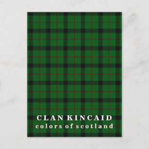 Colours of Scotland Clan Kincaid Tartan Postcard