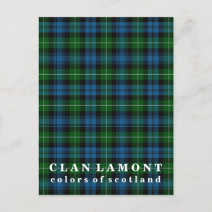 Colours of Scotland Clan Lamont Tartan Postcard
