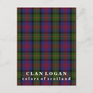 Colours of Scotland Clan Logan Tartan Postcard