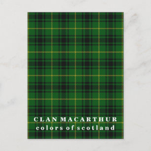 Colours of Scotland Clan MacArthur Tartan Postcard