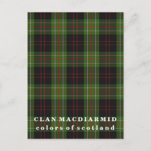 Colours of Scotland Clan MacDiarmid Tartan Postcard