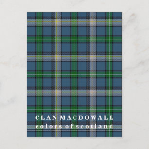 Colours of Scotland Clan MacDowall Tartan Postcard