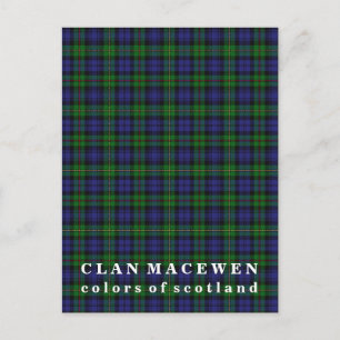 Colours of Scotland Clan MacEwen Tartan Postcard