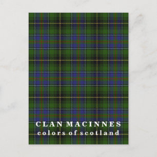 Colours of Scotland Clan MacInnes Tartan Postcard