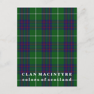 Colours of Scotland Clan MacIntyre Tartan Postcard