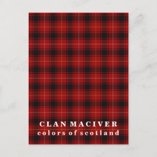Colours of Scotland Clan MacIver Tartan Postcard