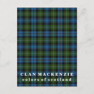 Colours of Scotland Clan MacKenzie Tartan Postcard