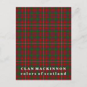 Colours of Scotland Clan MacKinnon Tartan Postcard