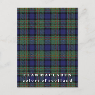 Colours of Scotland Clan MacLaren Tartan Postcard