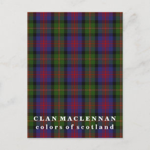 Colours of Scotland Clan MacLennan Tartan Postcard