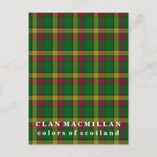 Colours of Scotland Clan MacMillan Tartan Postcard