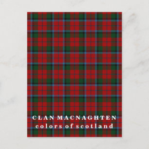 Colours of Scotland Clan MacNaghten Tartan Postcard