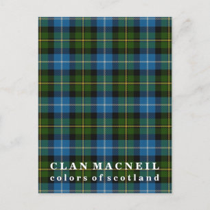 Colours of Scotland Clan MacNeil Tartan Postcard