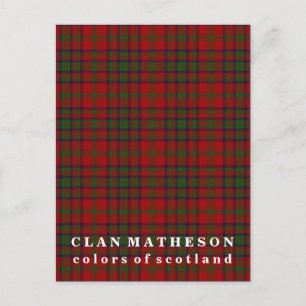 Colours of Scotland Clan Matheson Tartan Postcard