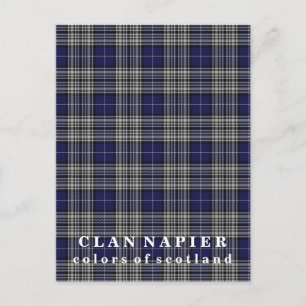 Colours of Scotland Clan Napier Tartan Postcard