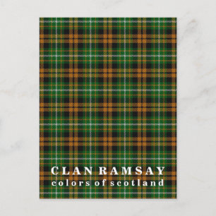 Colours of Scotland Clan Ramsay Hunting Tartan Postcard