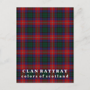 Colours of Scotland Clan Rattray Tartan Postcard