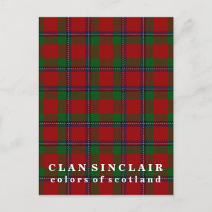 Colours of Scotland Clan Sinclair Tartan Postcard